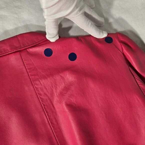 USA Vintage PHILIP NOEL Retro BARBIECORE Bright PINK Leather Crop Jacket Size M. - Picture 13 of 17